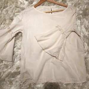 naná Cream Cotton blouse with ruffles